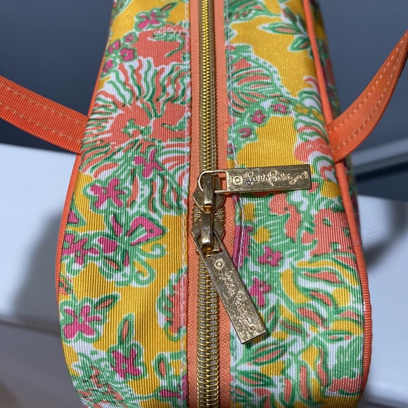 Lilly Pulitzer Orange Multi Color Makeup Tote Purse EUC Target Collaboration - Picture 11 of 17